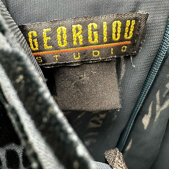 Vintage Velvet + Sheer Long Black Dress - Picture 8 of 8